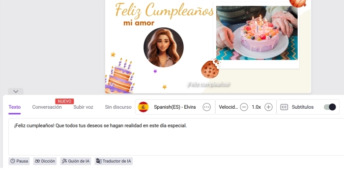 voz personalizada para video de cumpleaños